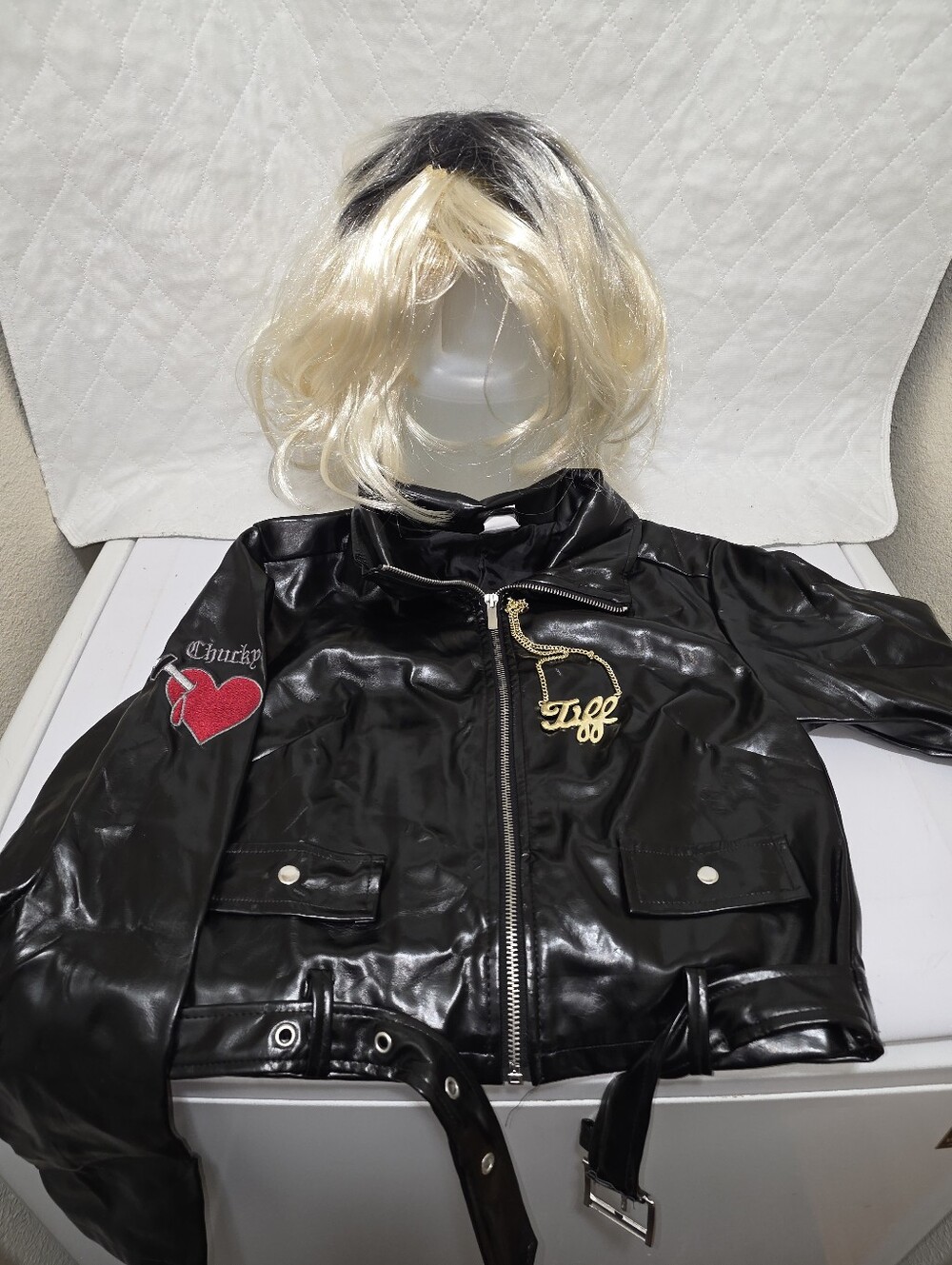 Adult Small Chucky Bride Tiffany Wig Jacket Necklace Spirit Halloween Costume